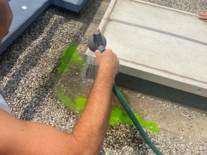 recherche fuite par mise en eau avec fluorescéine